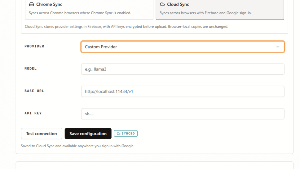 Custom provider setup