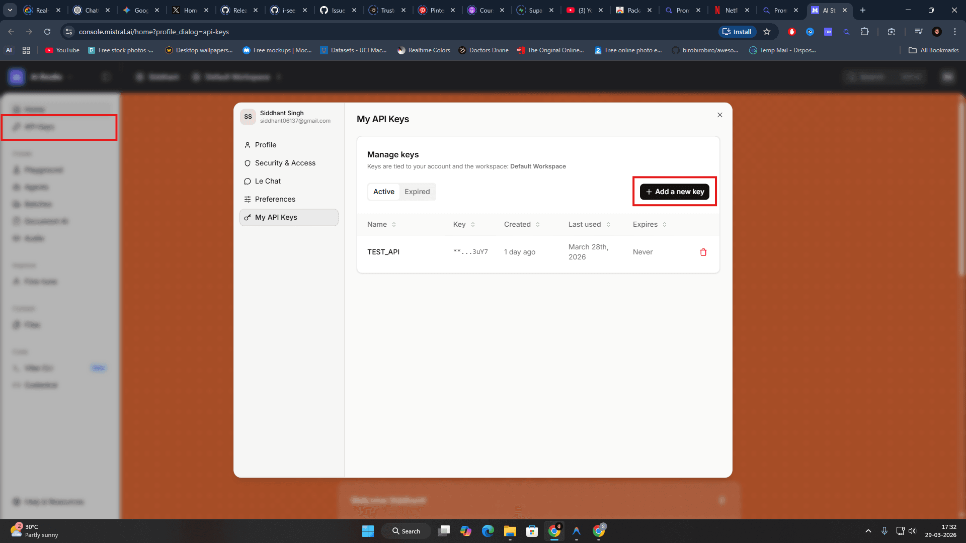 Mistral provider setup